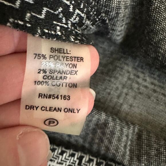 Tommy Hilfiger Black and White Plaid Short Sleeve Contrast Collar Dress Size 6 - Picture 5 of 7